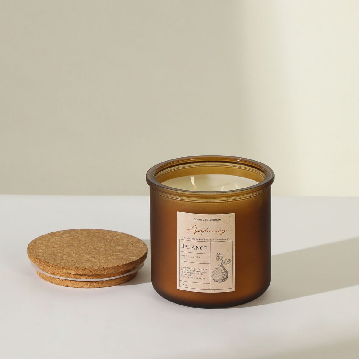 BASEMENT HOME - Vela Aromática Balance Te Blanco y Cardomomo 