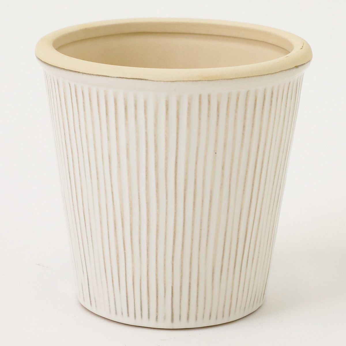 MICA - Maceta Decorativa De Cerámica De Líneas 17x16cm