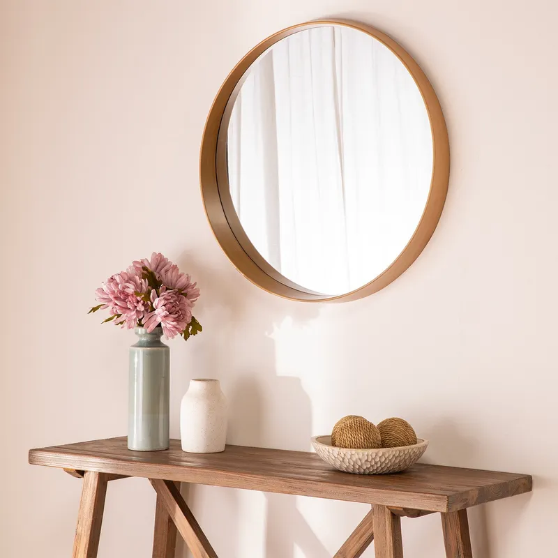 MICA - Espejo Madera Redondo 70cm
