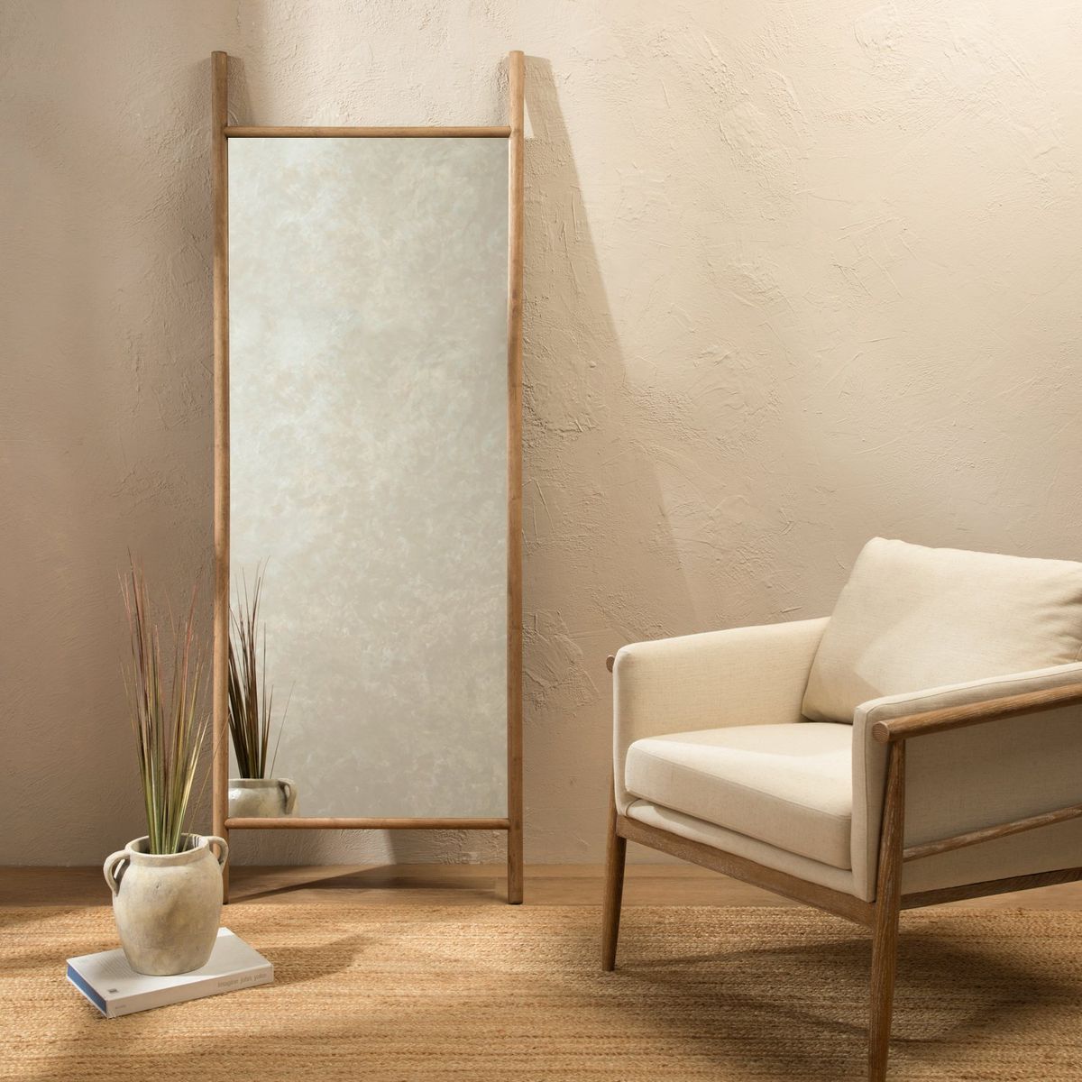 BASEMENT HOME - Espejo Pie Cuerpo Completo De Madera 66x180cm