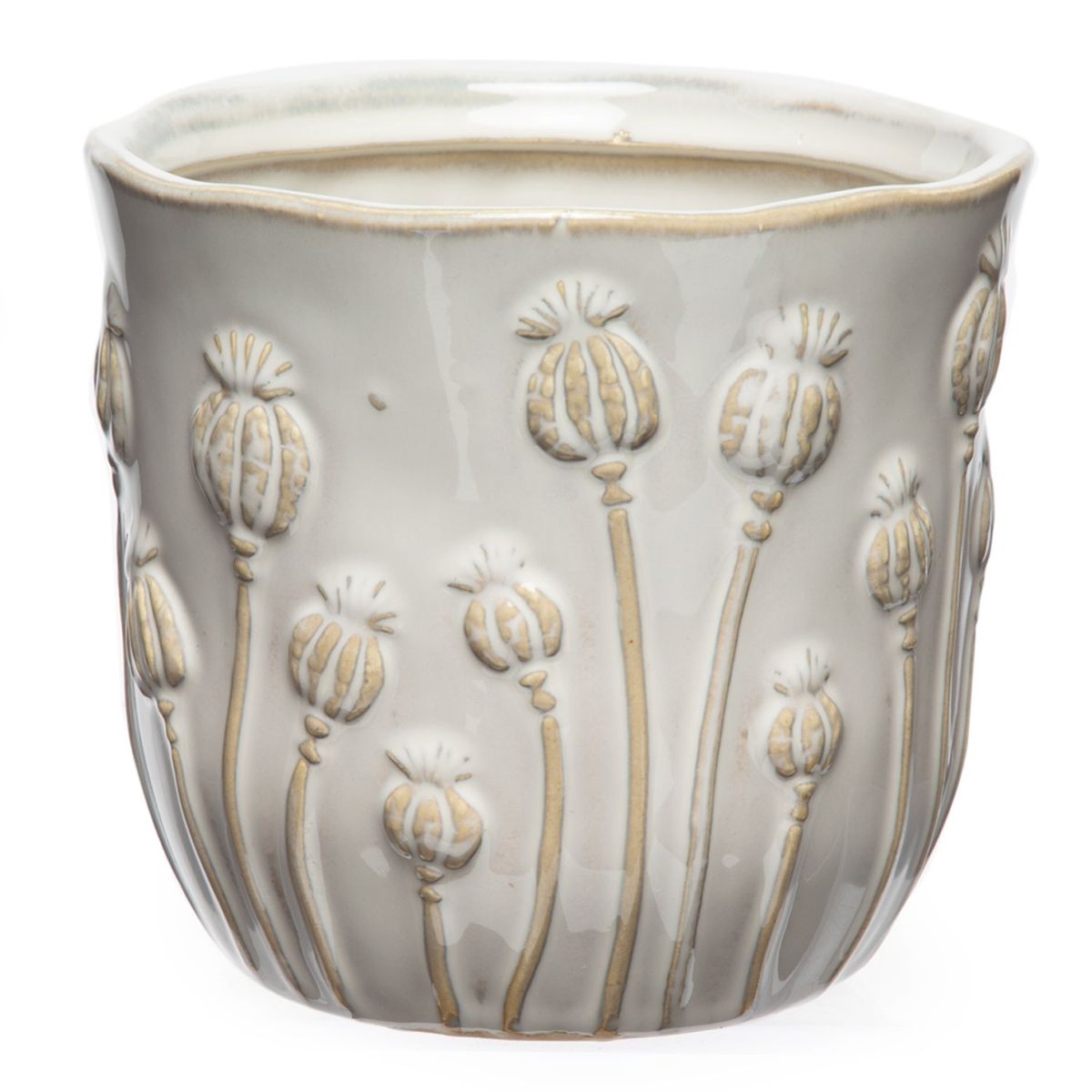 ROBERTA ALLEN - Florero Flores Blanco 14x13cm