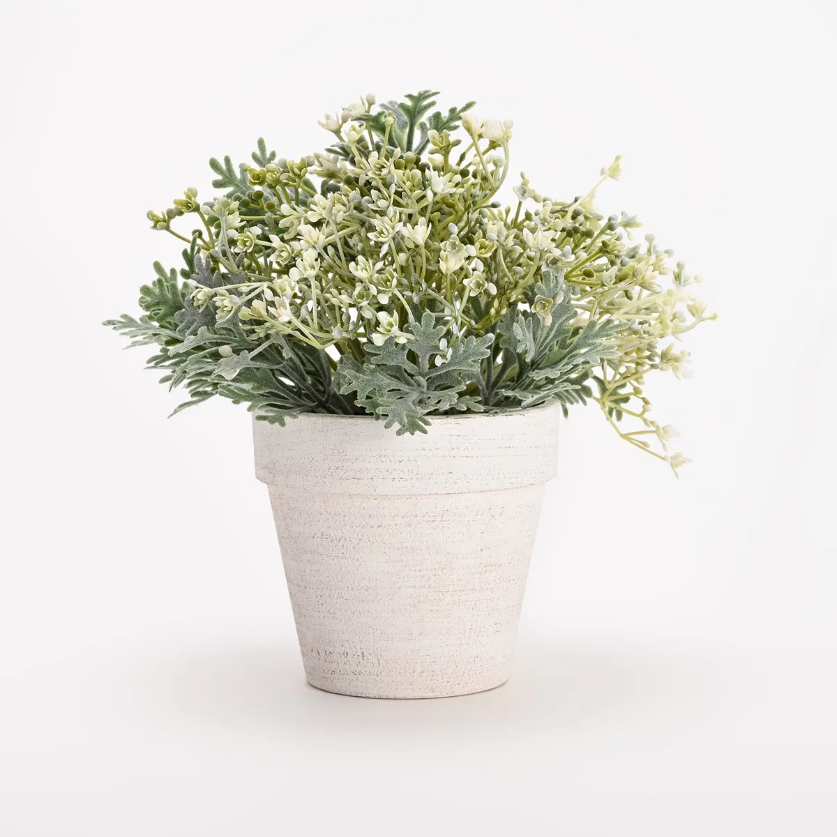 MICA - Planta Maceta Maché Blanco 24cm