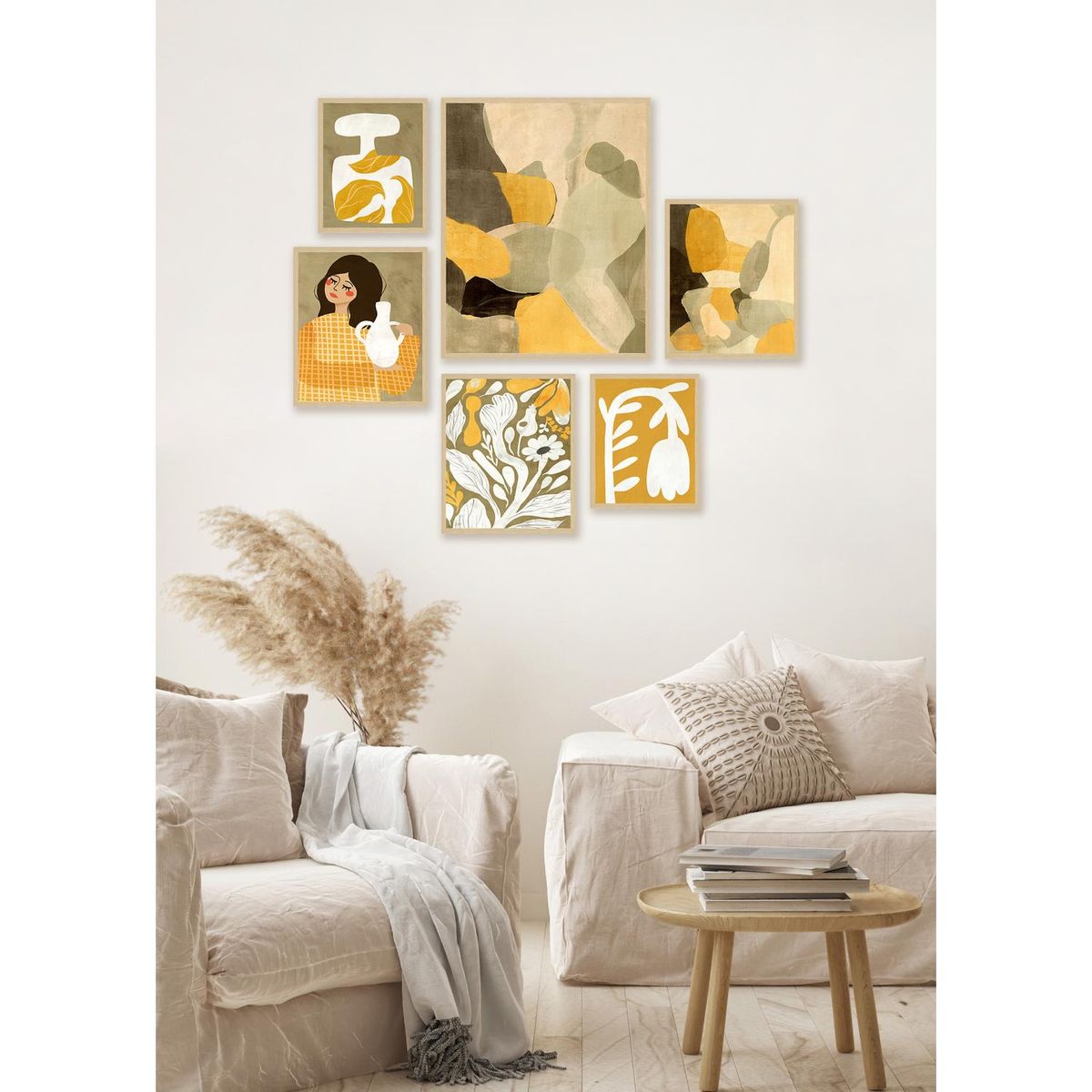 MICA - Setx6 Cuadros Mix Amarillo 