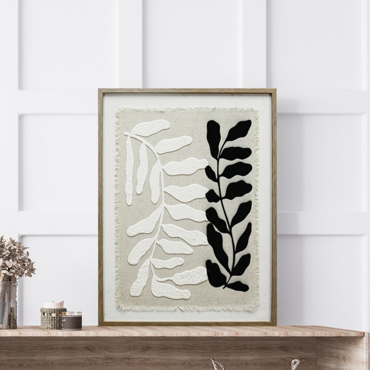 MICA - Cuadro De Tela Hojas 45x60cm