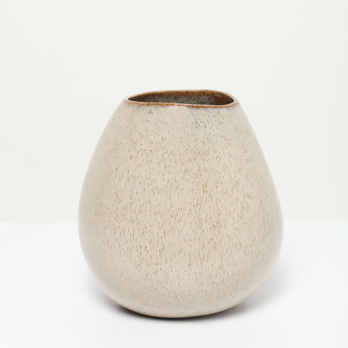 CASA CANTABRIA - Jarrón Decorativo Marrón De Cerámica 19cm