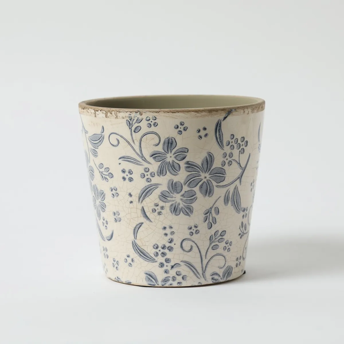 ROBERTA ALLEN - Maceta Decorativa Flores Azules 13cm