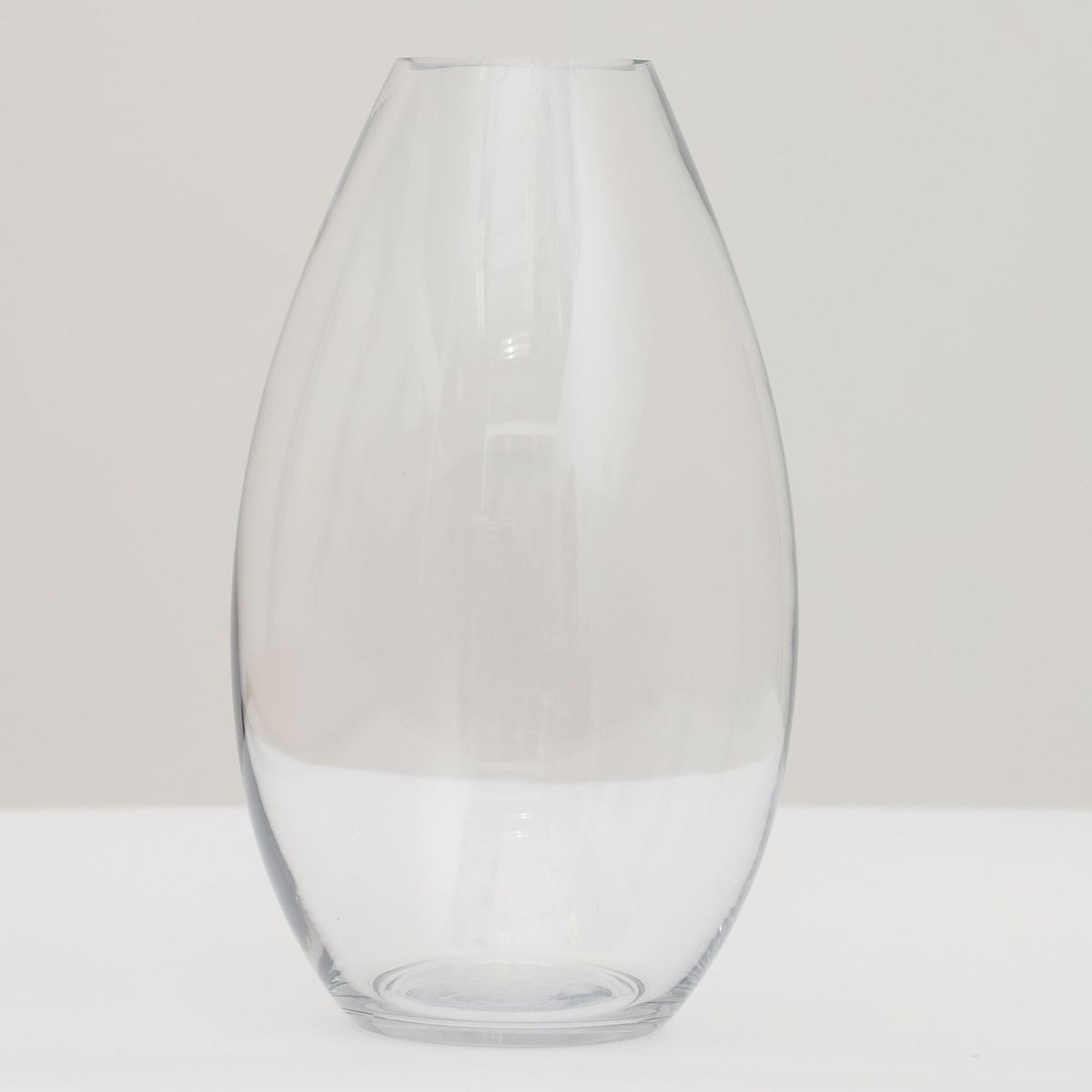 MICA - Florero Transparente Oval Vidrio 15x28cm