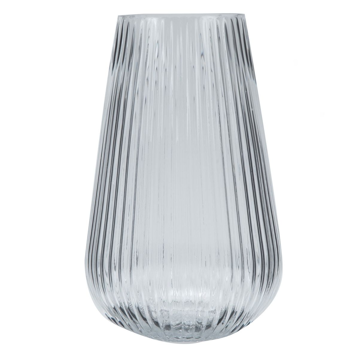 MICA - Florero Transparente Rayas 14x23cm