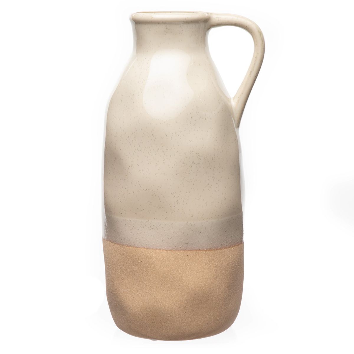 MICA - Florero Blanco Con Asa 17x32cm