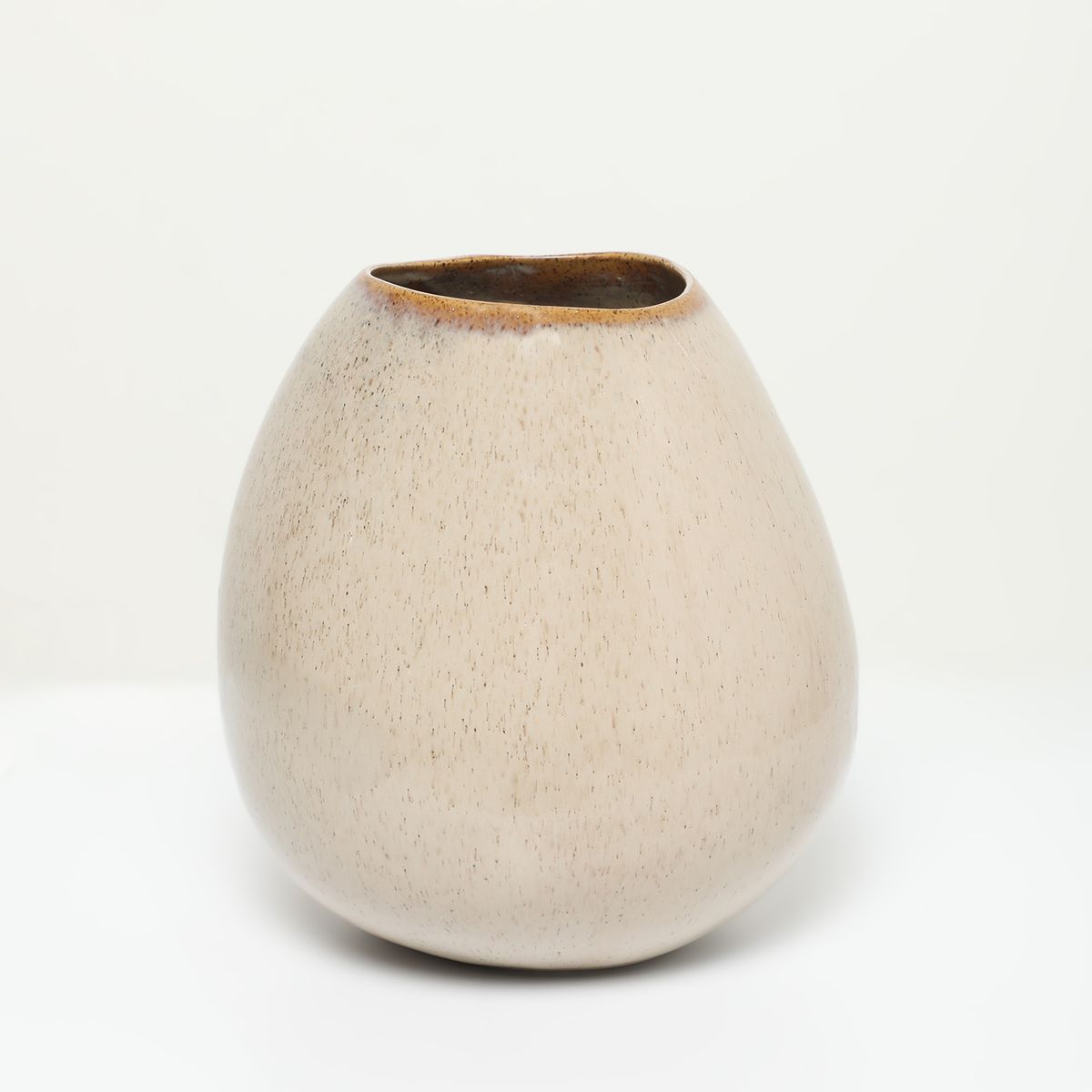 CASA CANTABRIA - Jarrón Decorativo Marrón De Cerámica 25cm