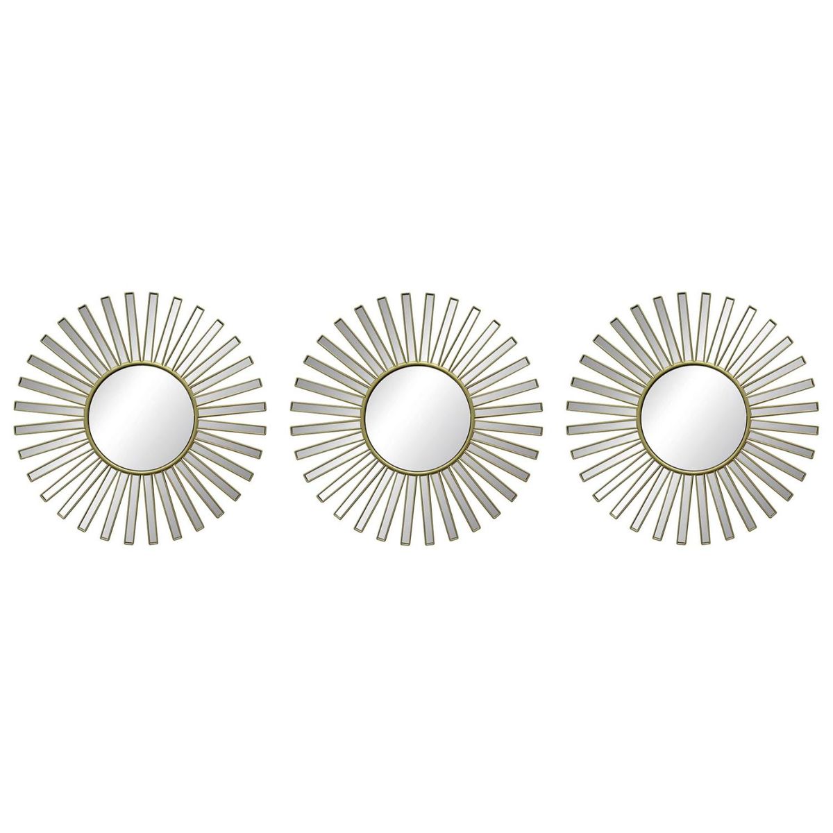 MICA - Set 3 Espejos Sol Plateado 25cm