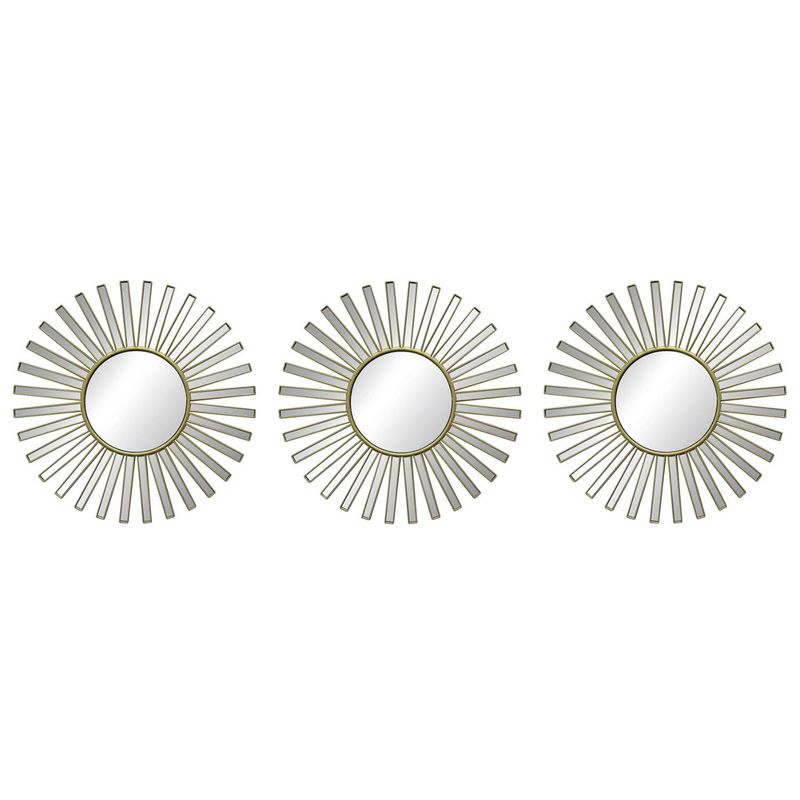 MICA - Set 3 Espejos Sol Plateado 25cm