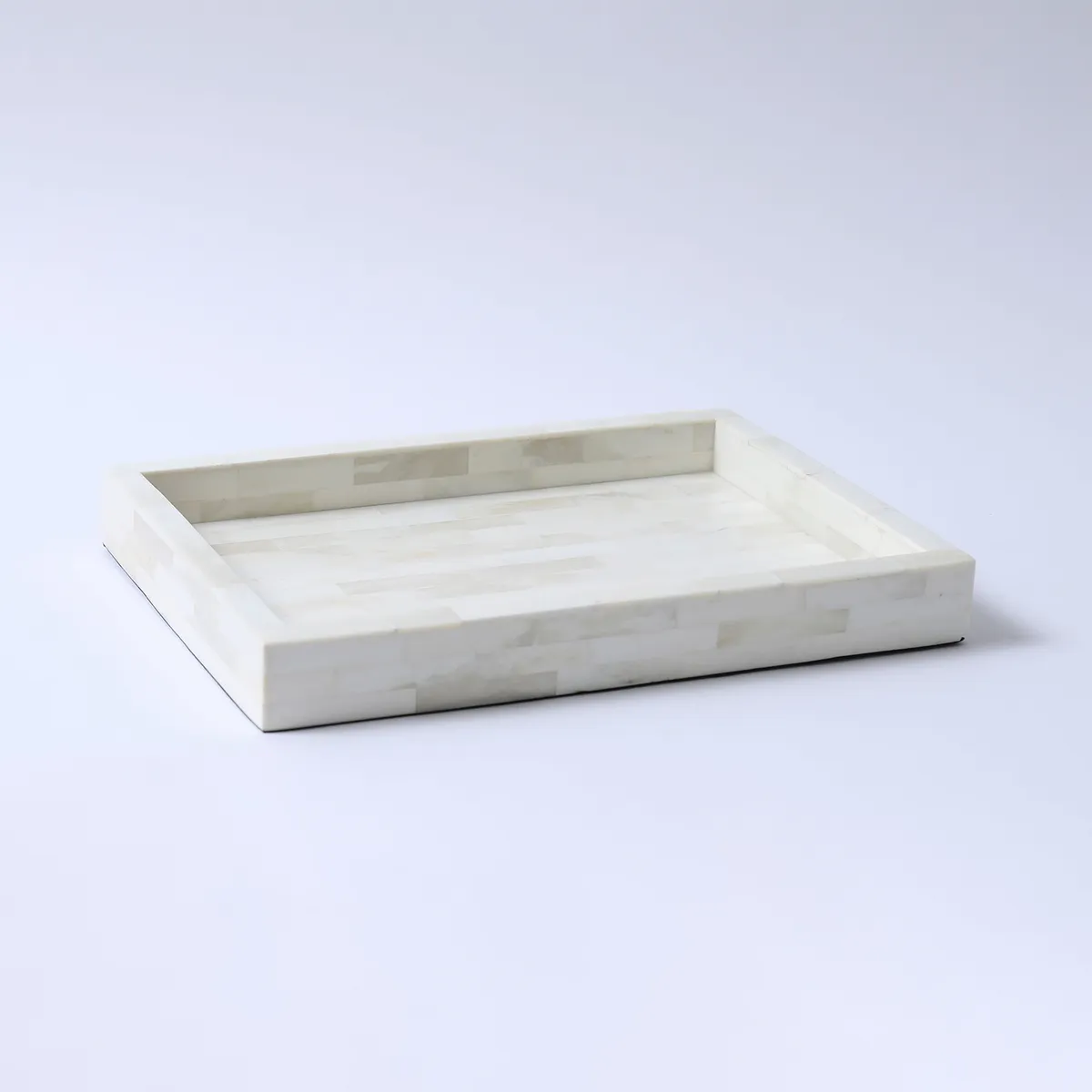 CASA CANTABRIA - Bandeja De Madera Blanca Decorativa 35x25cm