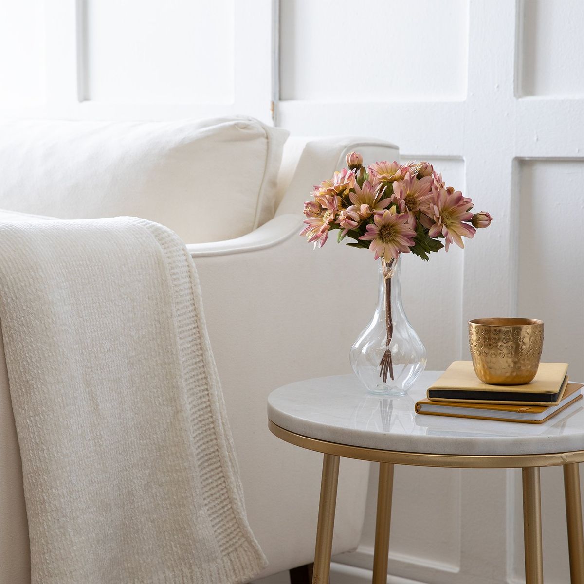 MICA - Ramo Decorativo De Flores Rosadas 24cm