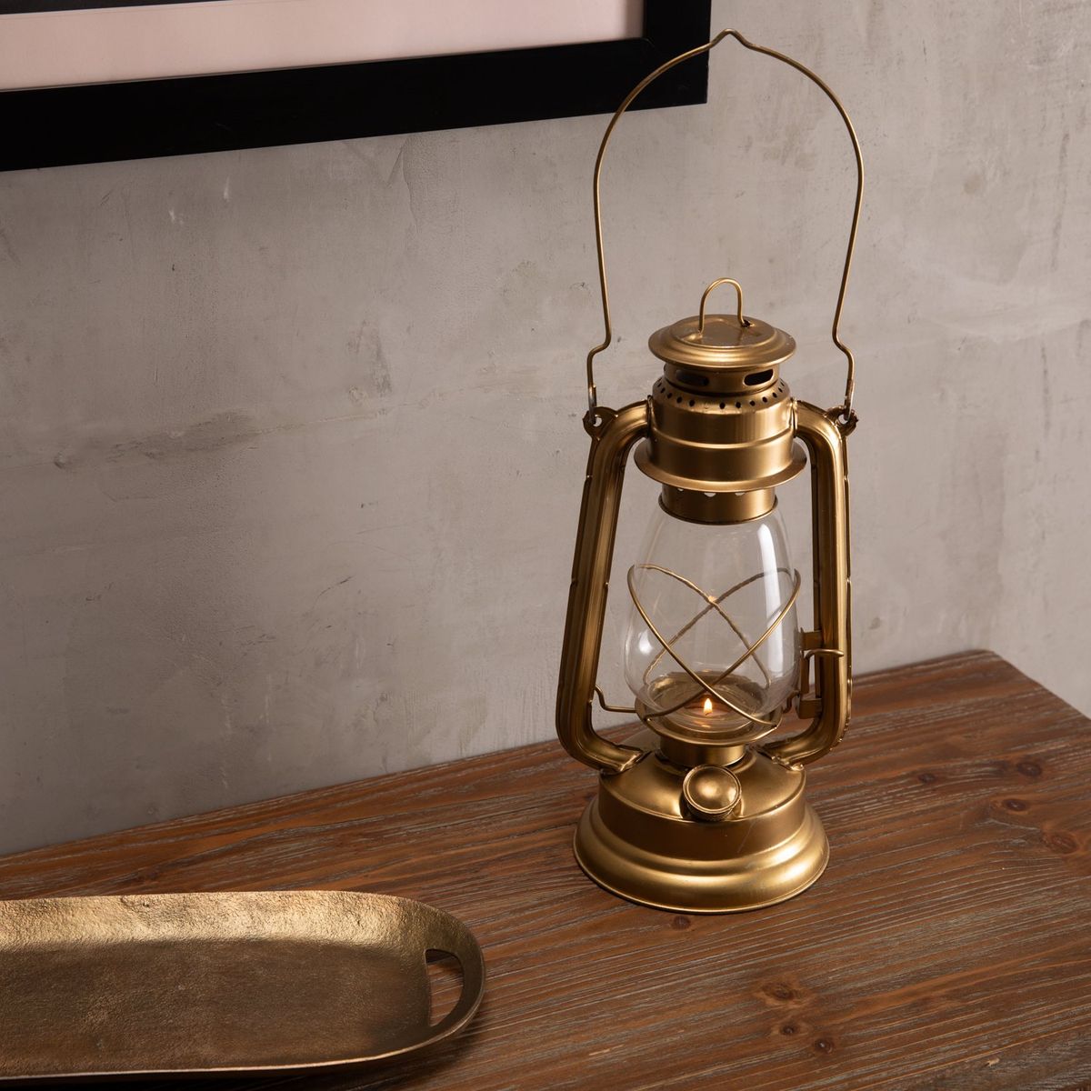 BASEMENT HOME - Lámpara Dorada Estilo Vintage 15x30cm