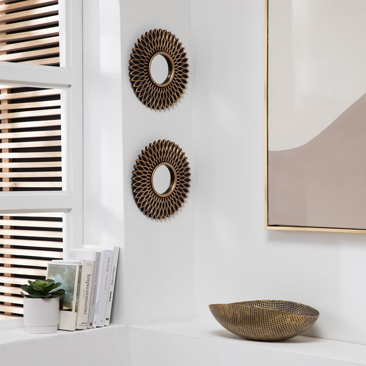 MICA - Set 2 Espejos Flor 25cm