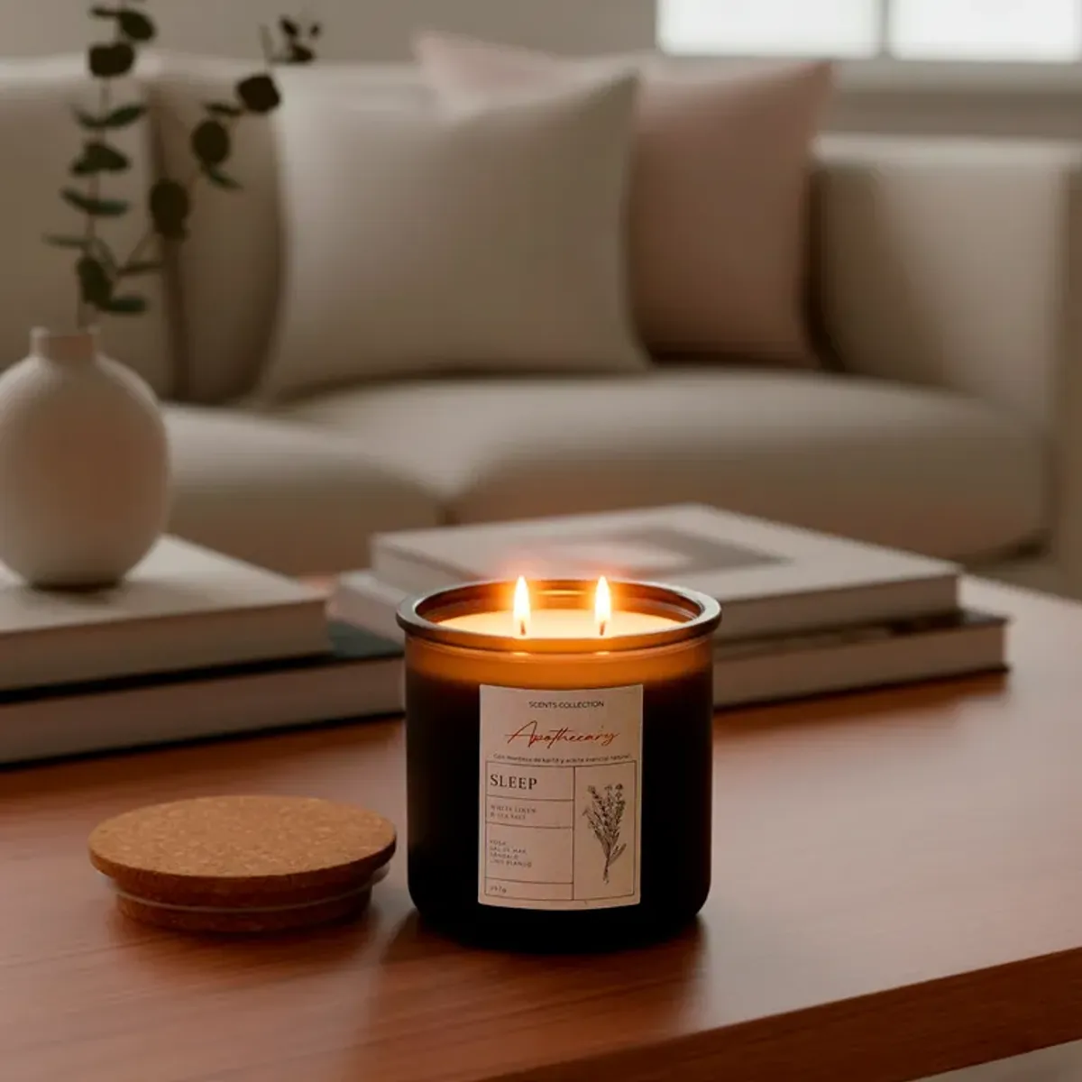 BASEMENT HOME - Vela Aromática Sleep Lino Fresco y Brisa Marina 