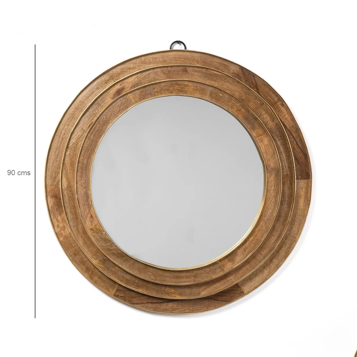 BASEMENT HOME - Espejo Redondo Madera 90cm