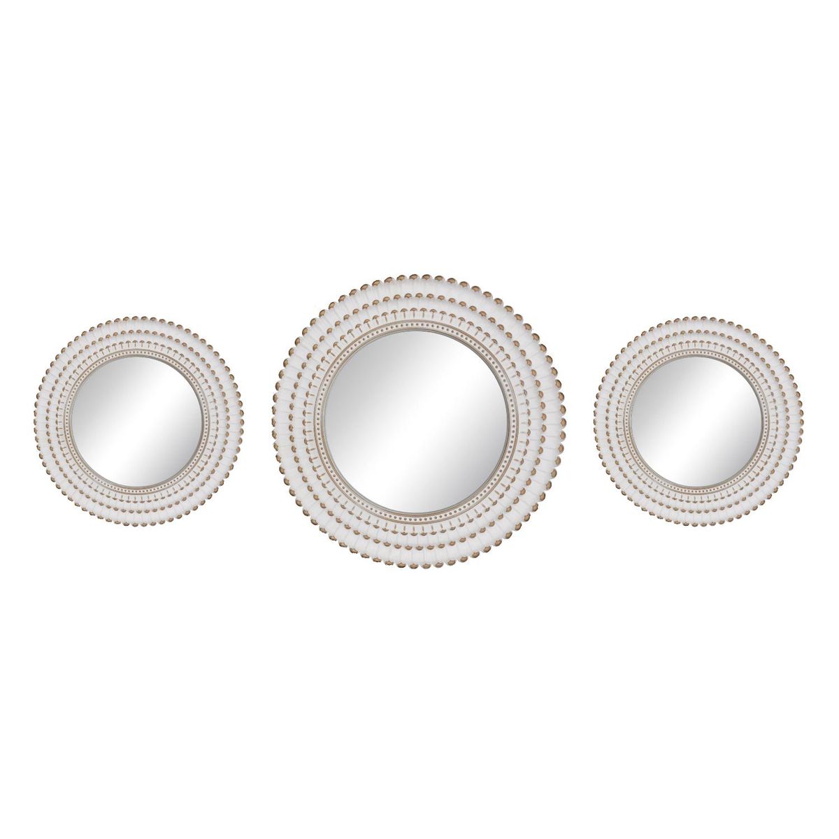 MICA - Set 3 Espejos Redondos Blanco