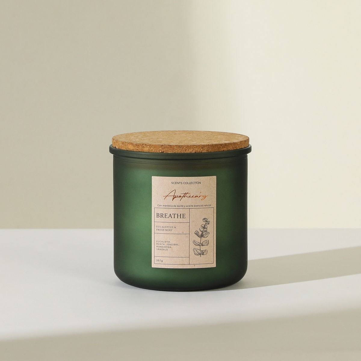 BASEMENT HOME - Vela Aromática Breathe Eucalipto y Menta 