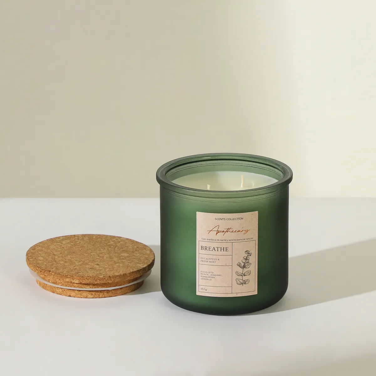 BASEMENT HOME - Vela Aromática Breathe Eucalipto y Menta 