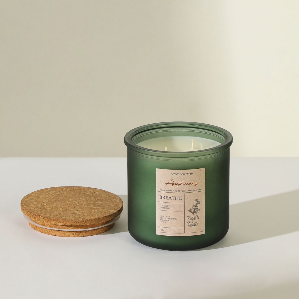 BASEMENT HOME - Vela Aromática Breathe Eucalipto y Menta 