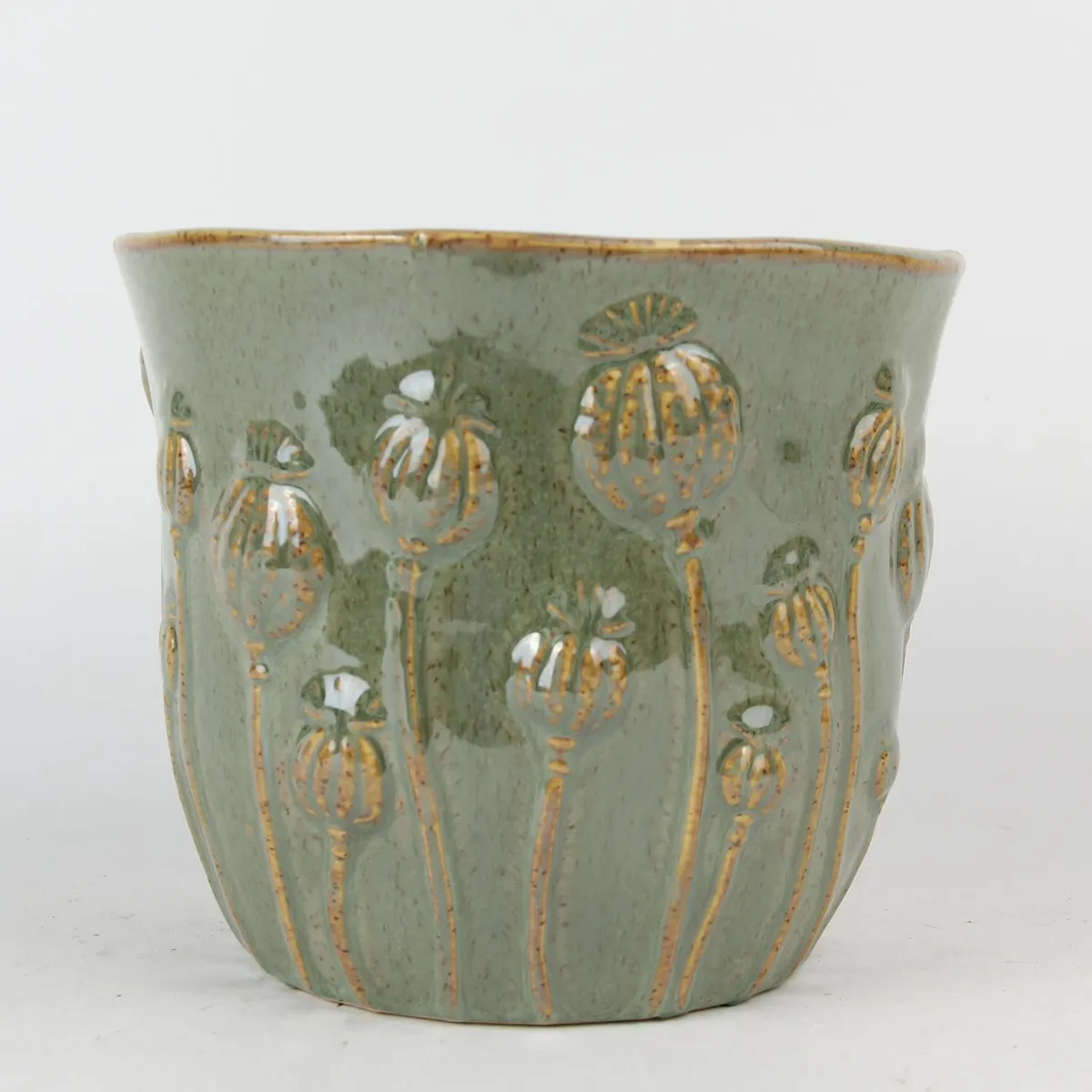 ROBERTA ALLEN - Florero Flores Verde 16x15cm