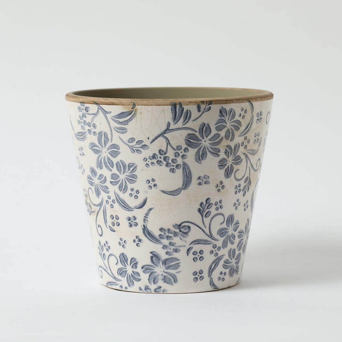 ROBERTA ALLEN - Maceta Decorativa Flores Azules 17cm