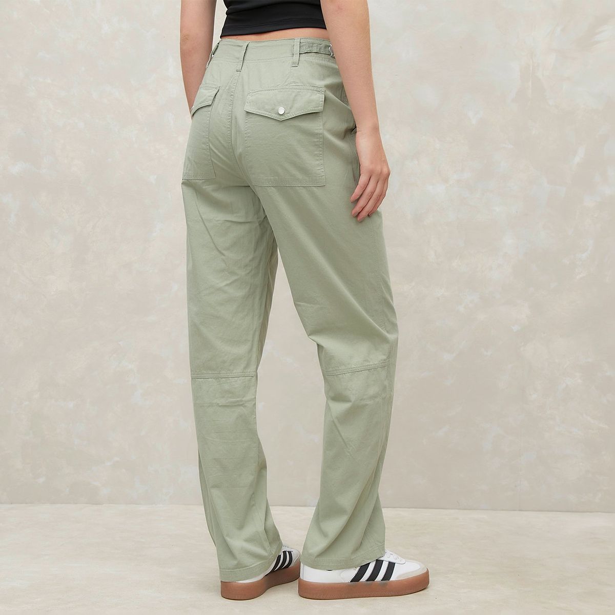 SYBILLA - Pantalón Cargo Tiro Medio Mujer Sybilla Algodón