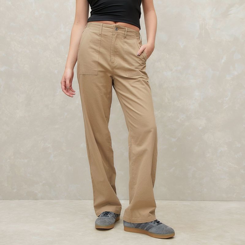 SYBILLA - Pantalón Cargo Tiro Medio Mujer Sybilla Algodón