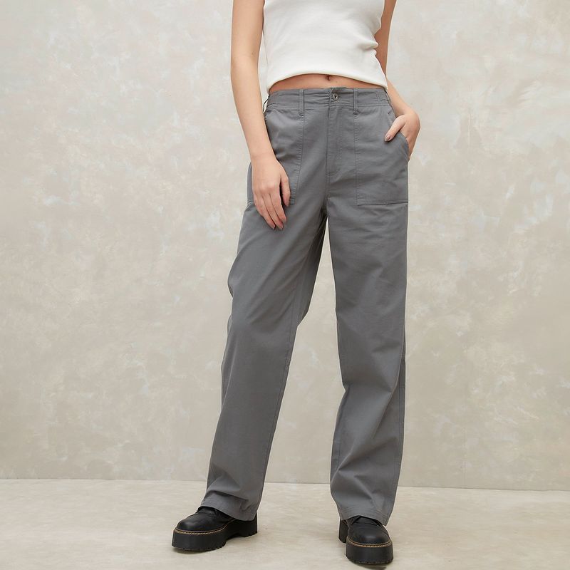 SYBILLA - Pantalón Cargo Tiro Medio Mujer Sybilla Algodón