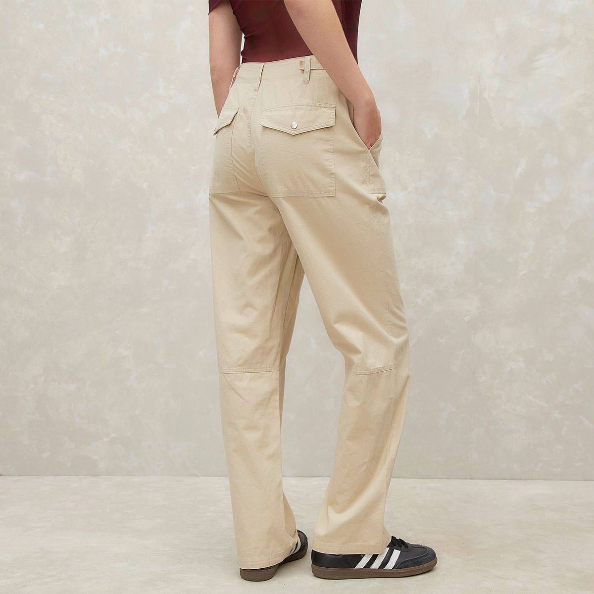 SYBILLA - Pantalón Cargo Tiro Medio Mujer Sybilla Algodón