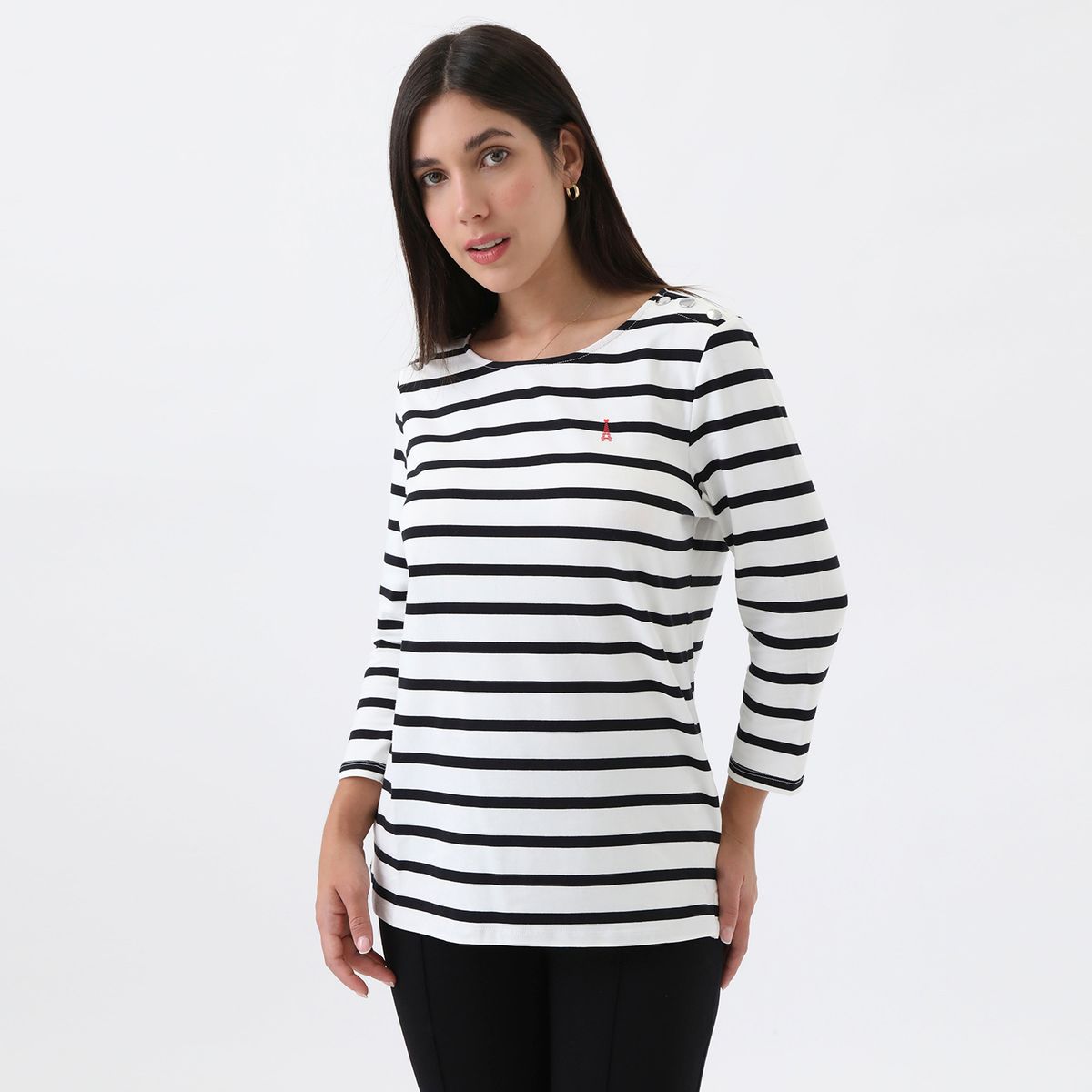 ELLE - Polo Manga Larga Algodón Mujer Elle