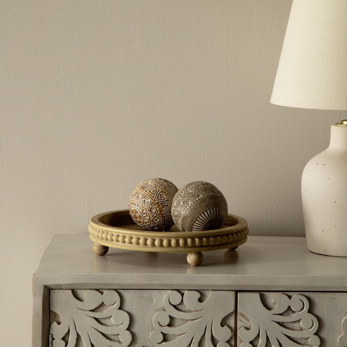 ROBERTA ALLEN - Bola Blanca Decorativa De Madera 10cm