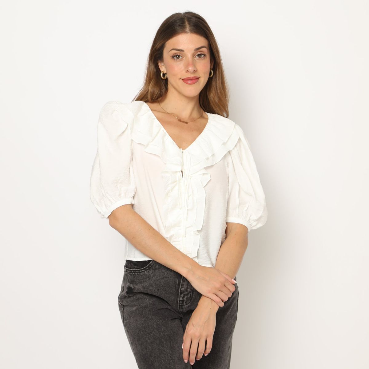 BASEMENT - Blusa Manga Corta Casual Mujer Basement