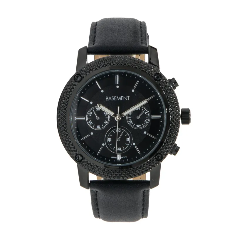 BASEMENT - Reloj Cuero Negro Hombre Basement
