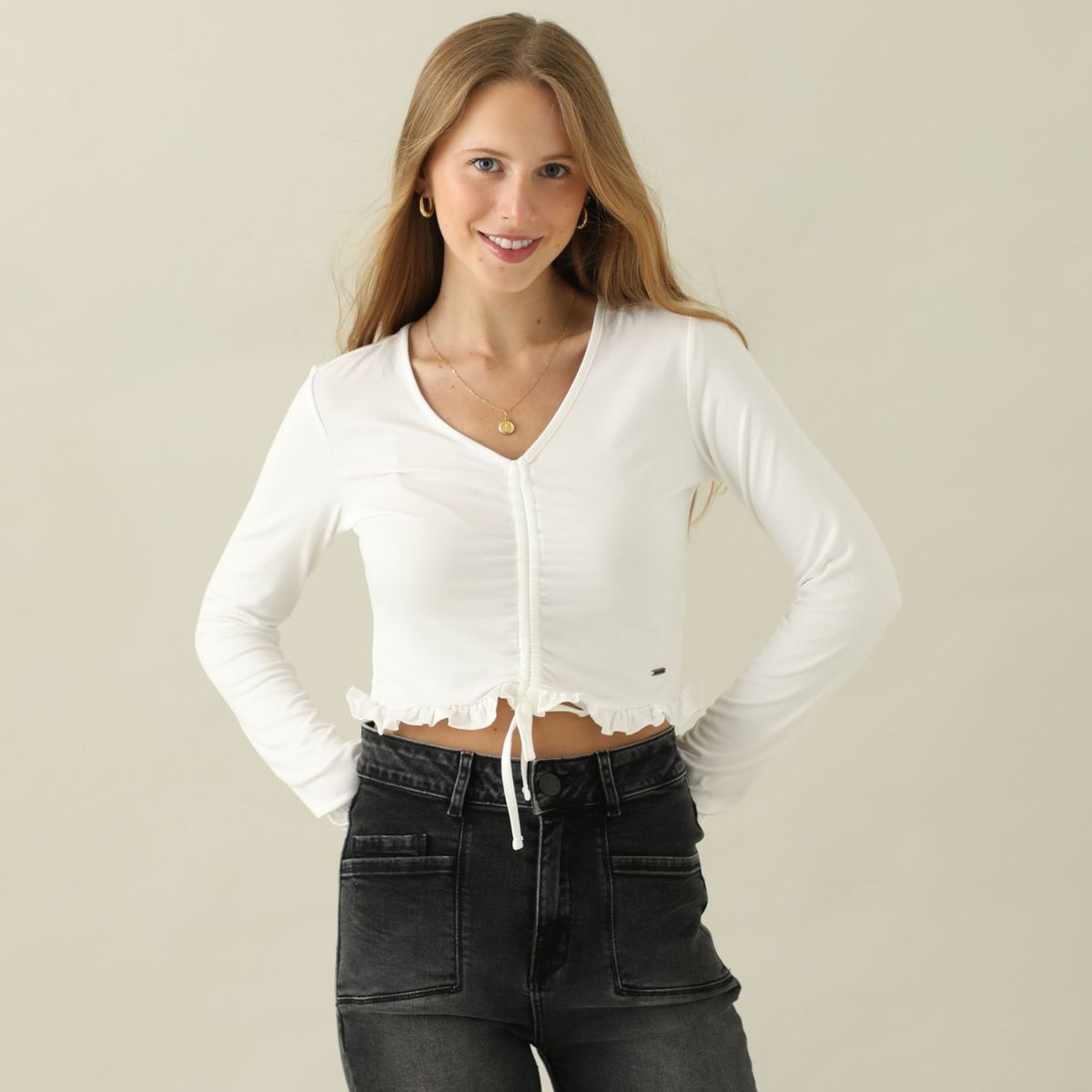 AMERICAN ABBEY - Polo Manga Larga Casual Mujer American Abbey