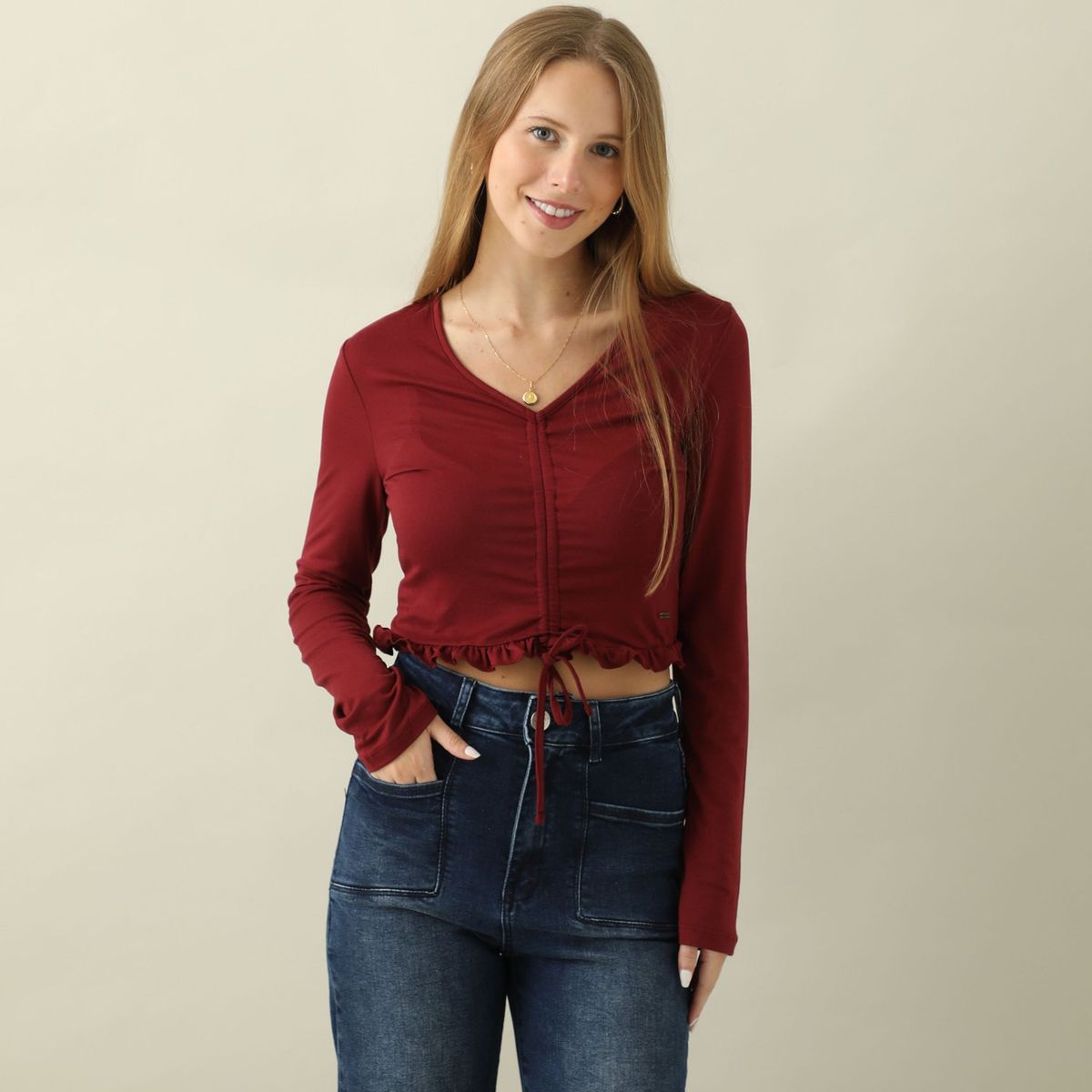 AMERICAN ABBEY - Polo Manga Larga Casual Mujer American Abbey