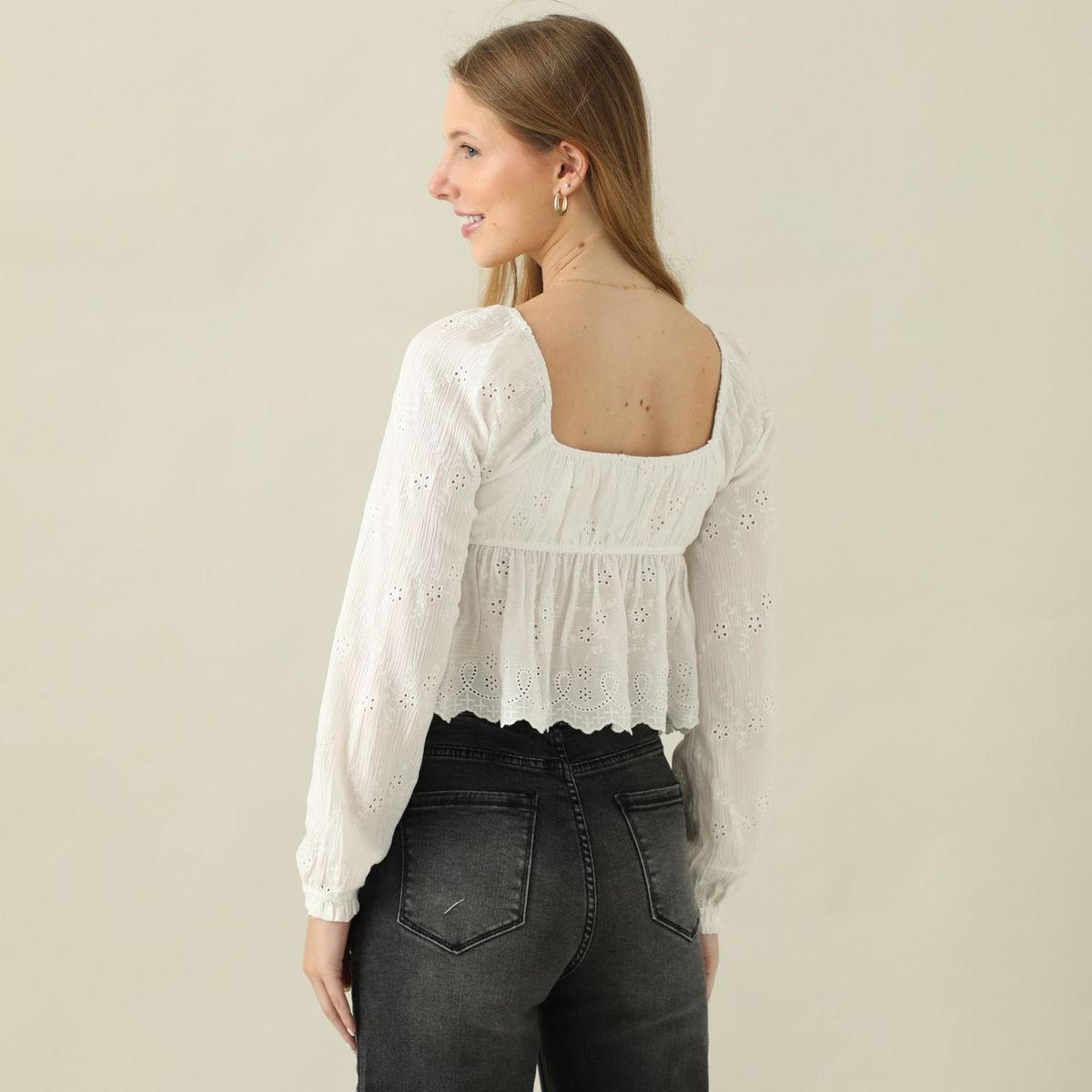 AMERICAN ABBEY - Blusa Manga Larga Casual Mujer American Abbey