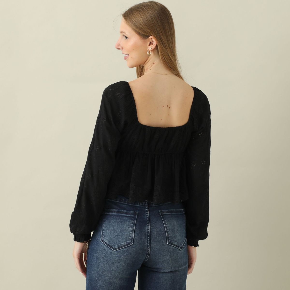 AMERICAN ABBEY - Blusa Manga Larga Casual Mujer American Abbey