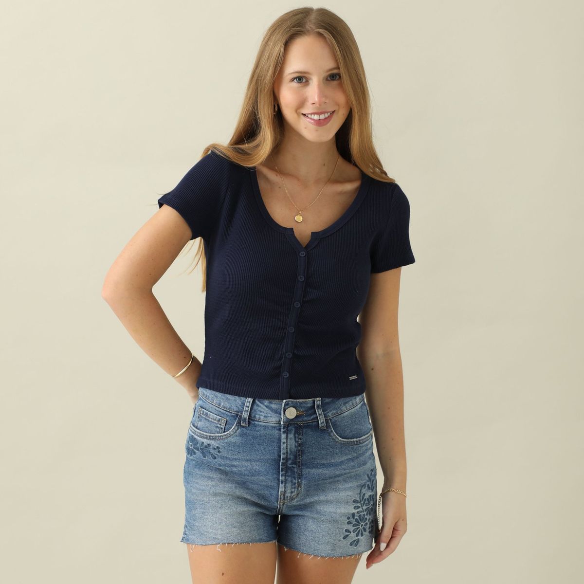 AMERICAN ABBEY - Polo Manga Corta 100% Algodón Mujer American Abbey