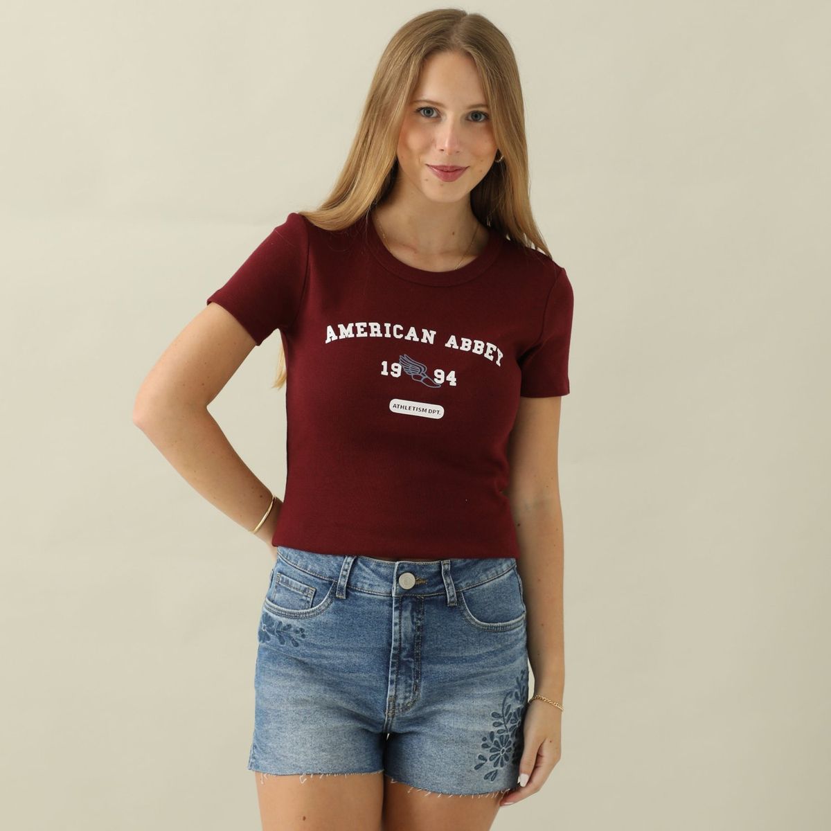 AMERICAN ABBEY - Polo Manga Corta 100% Algodón Mujer American Abbey