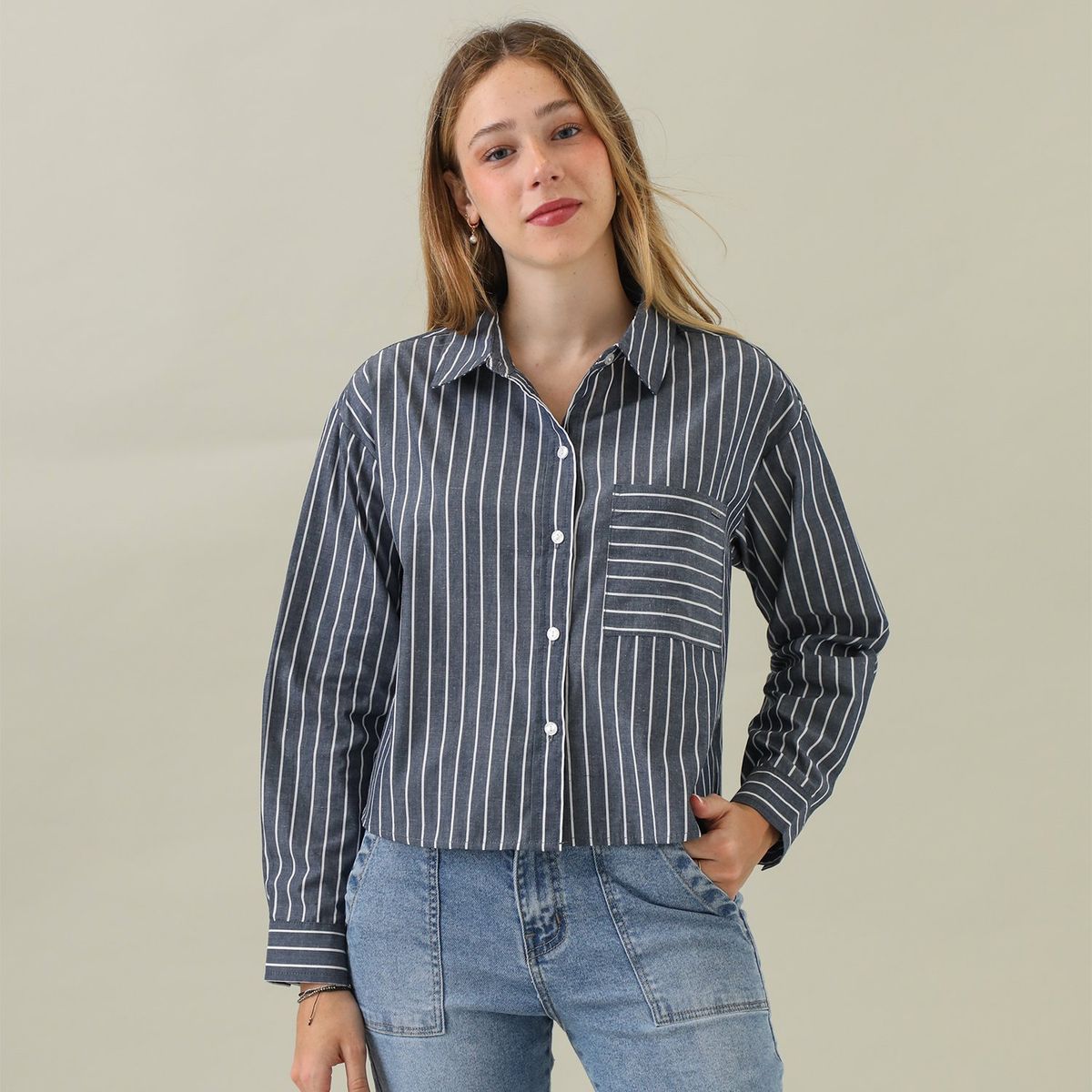 AMERICAN ABBEY - Blusa Manga Larga Algodón Mujer American Abbey