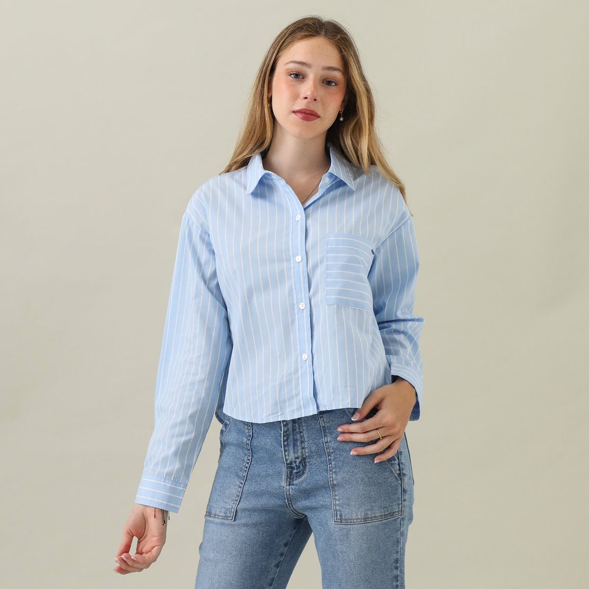 AMERICAN ABBEY - Blusa Manga Larga Algodón Mujer American Abbey