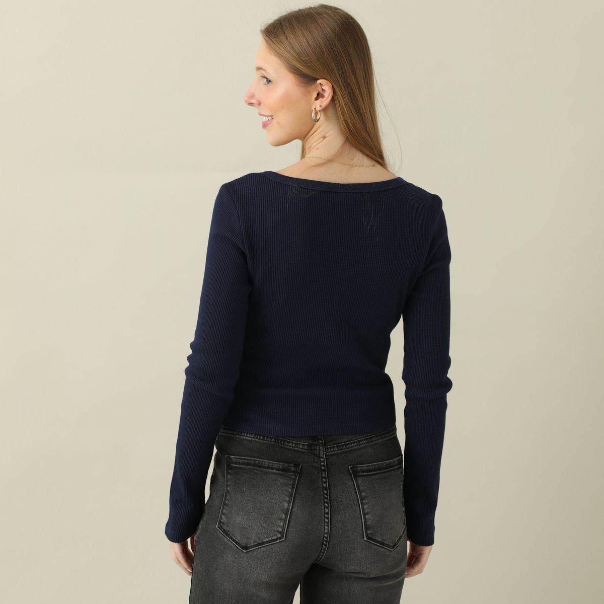 AMERICAN ABBEY - Polo Manga Larga 100% Algodón Mujer American Abbey