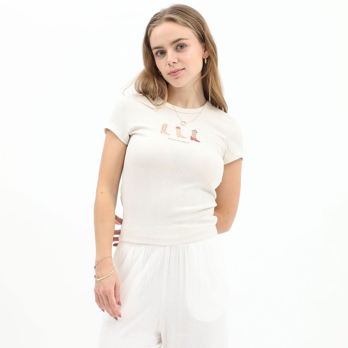 AMERICAN ABBEY - Polo Manga Corta Textil Mujer American Abbey