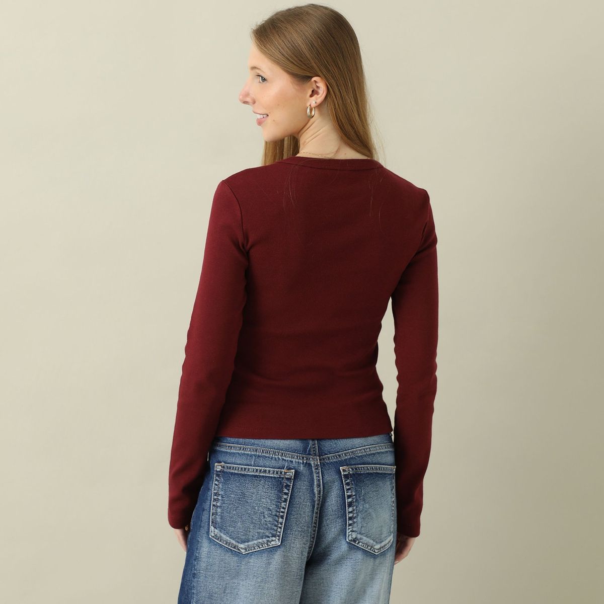 AMERICAN ABBEY - Polo Manga Larga 100% Algodón Mujer American Abbey