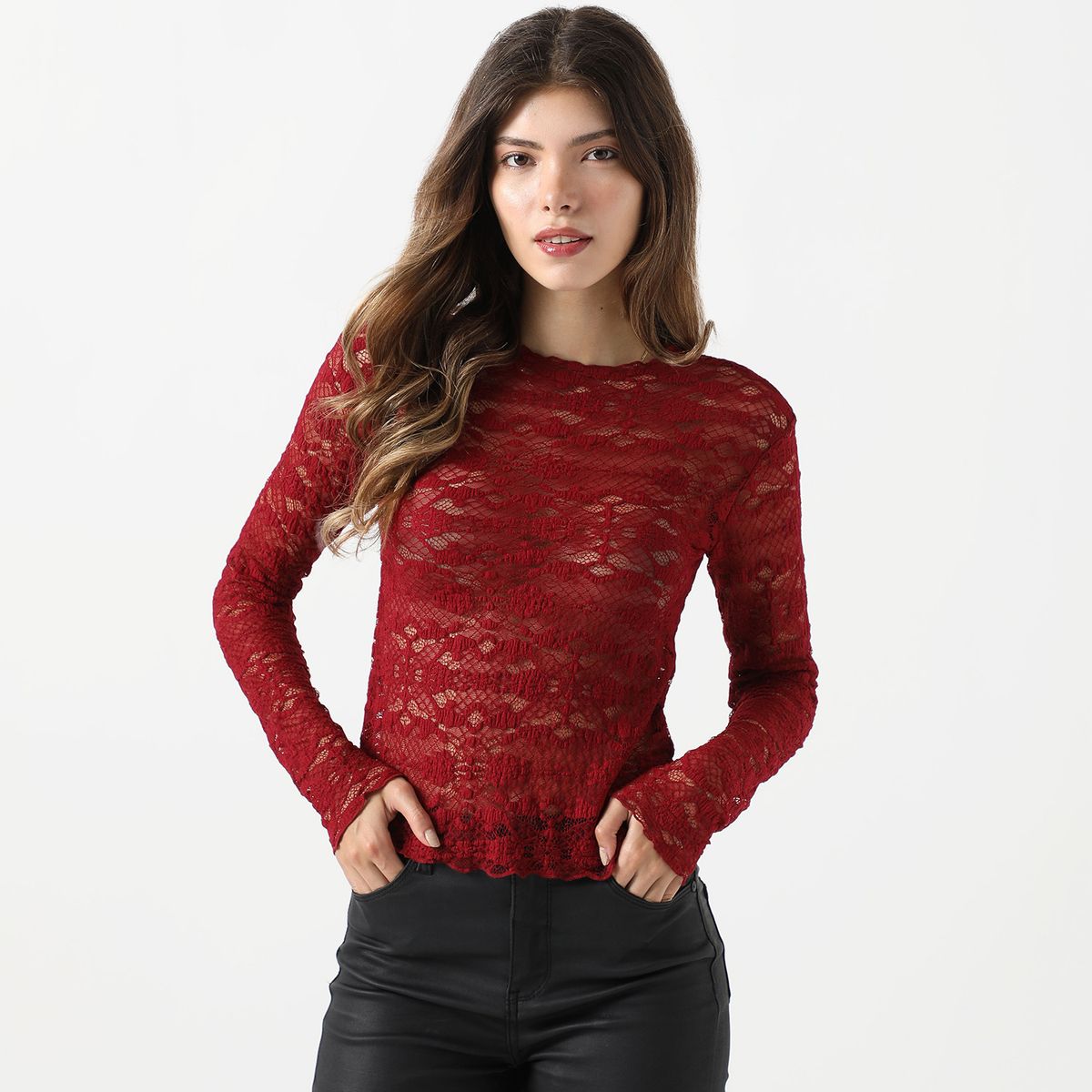 MOSSIMO - Polo Manga Larga Casual Mujer Mossimo