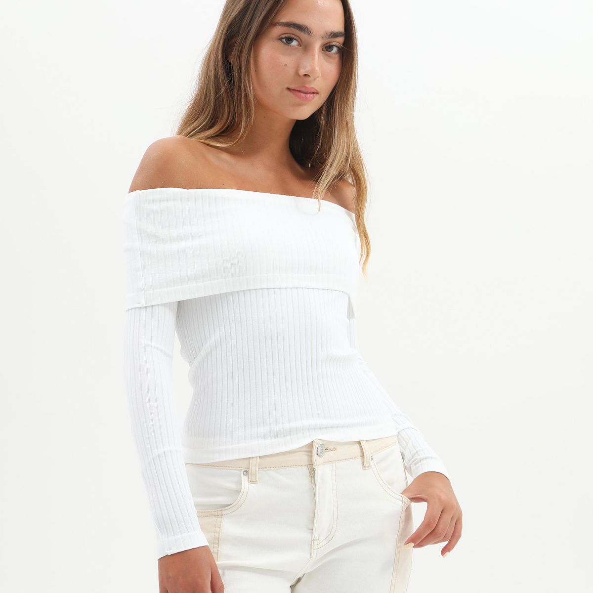 DENIMLAB - Polo Manga Larga Casual Mujer Denimlab