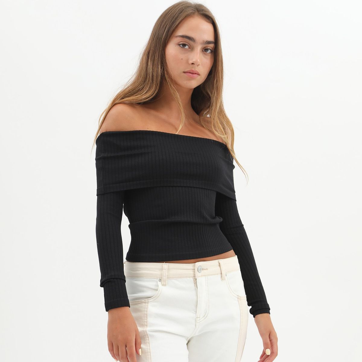 DENIMLAB - Polo Manga Larga Casual Mujer Denimlab